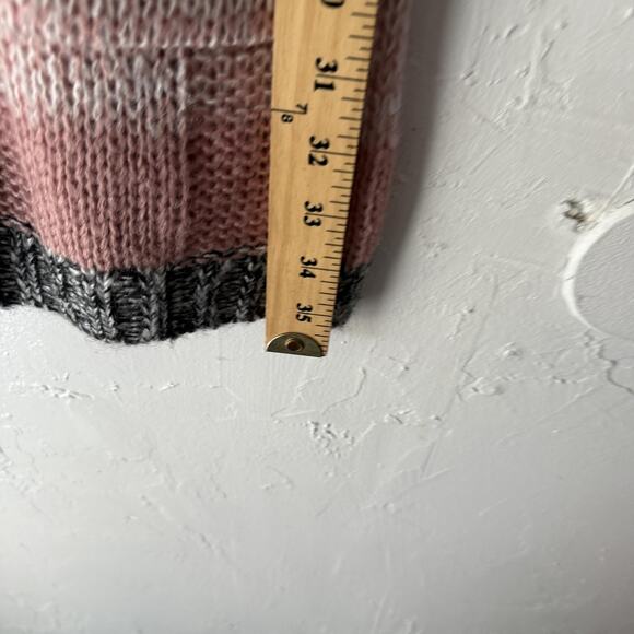 Striped Sweater Dress Y2k Small Knit Long Sleeve‎ Pocket Tunic Top Grunge Fall - Picture 5 of 7